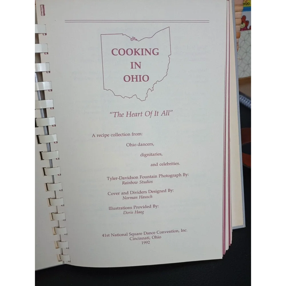 National Square‎ Dance Convention Cookbook Cincinnati, Ohio 1992 Spiral Vintage